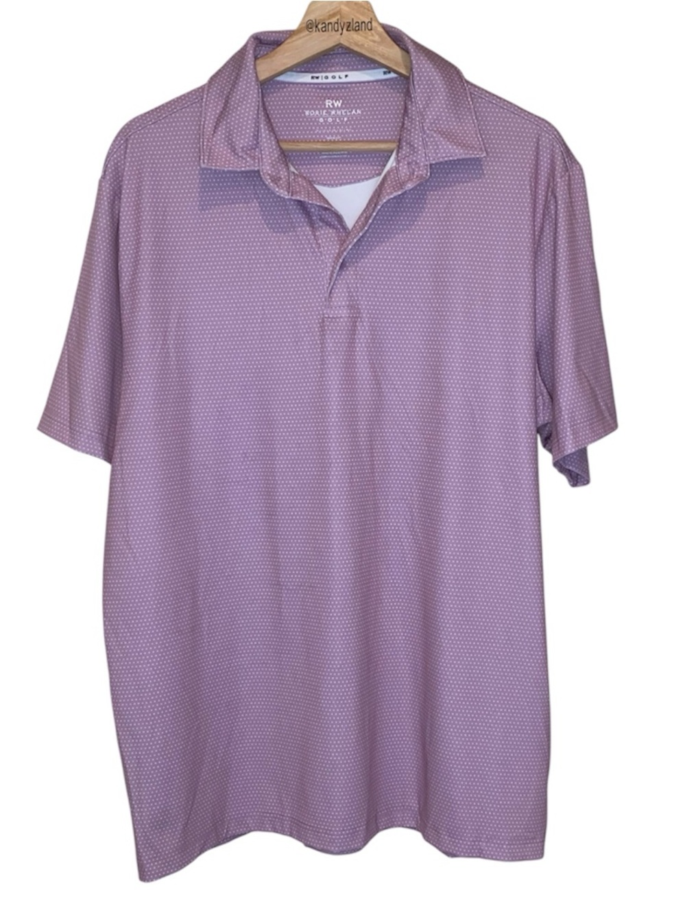 RW RORIE WHELAN Golf Mens Purple Mauve Micro Dot Polo